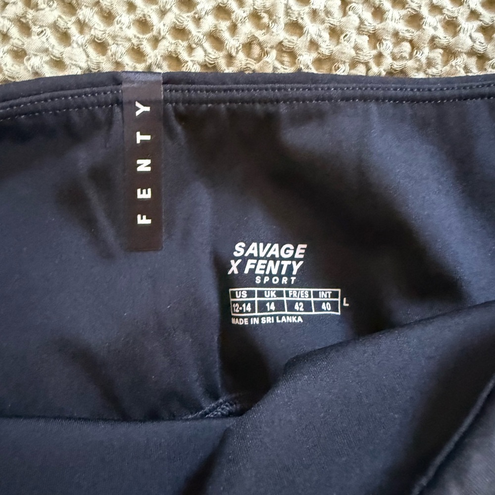 Savage X Fenty Black Sport Leggings with Interior Logo - 2 pairs BNWT